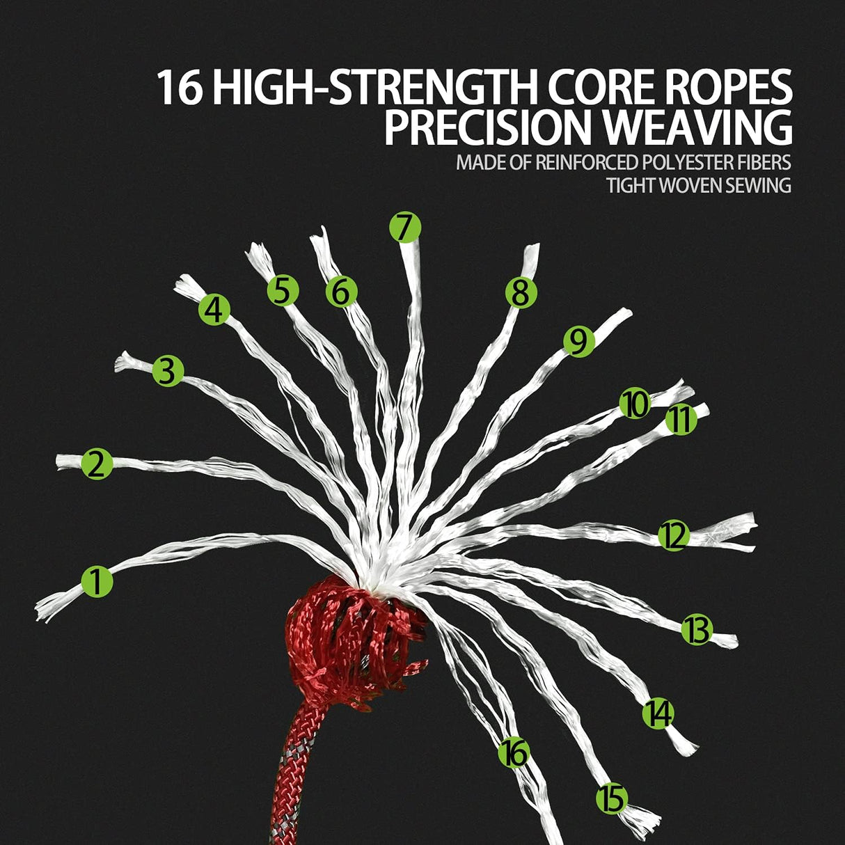 Cuerda Paracord Reflectante Sutekus 5/16" x 130 Pies | Alta Resistencia | Color Rojo