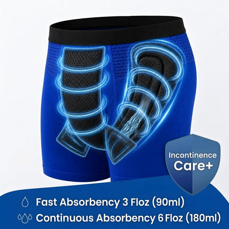 Calzoncillo Bóxer Reutilizable para Incontinencia Masculina Azul XXXL