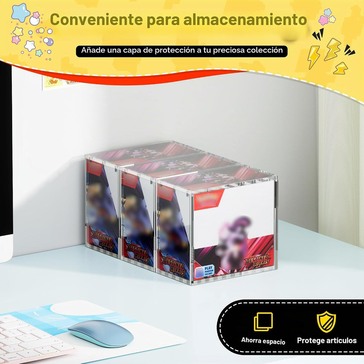 Kisbox Pack 2 Protectores Acrílicos para Booster Box Pokémon 5 mm
