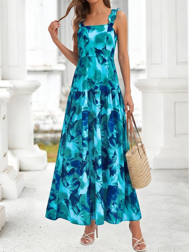 Vestido BTFBM Mujer Sin Mangas con Cuerpo Smocked