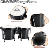 Bongós EASTROCK 4" y 5" | Afinables | Madera | Color Negro