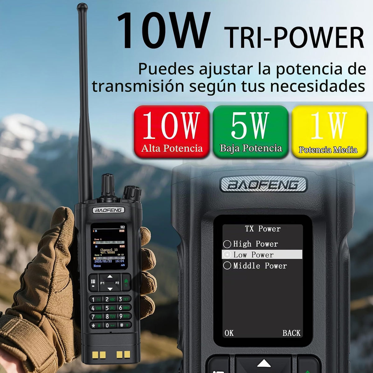 BAOFENG DM-32 Radio DMR Digital y Analógica VHF/UHF – GPS/APRS – 10 W