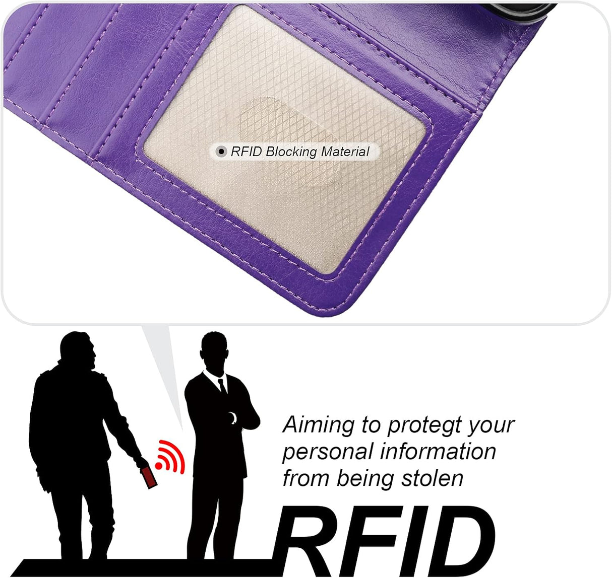 Funda tipo cartera desmontable para iPhone 16 Pro Max con bloqueo RFID