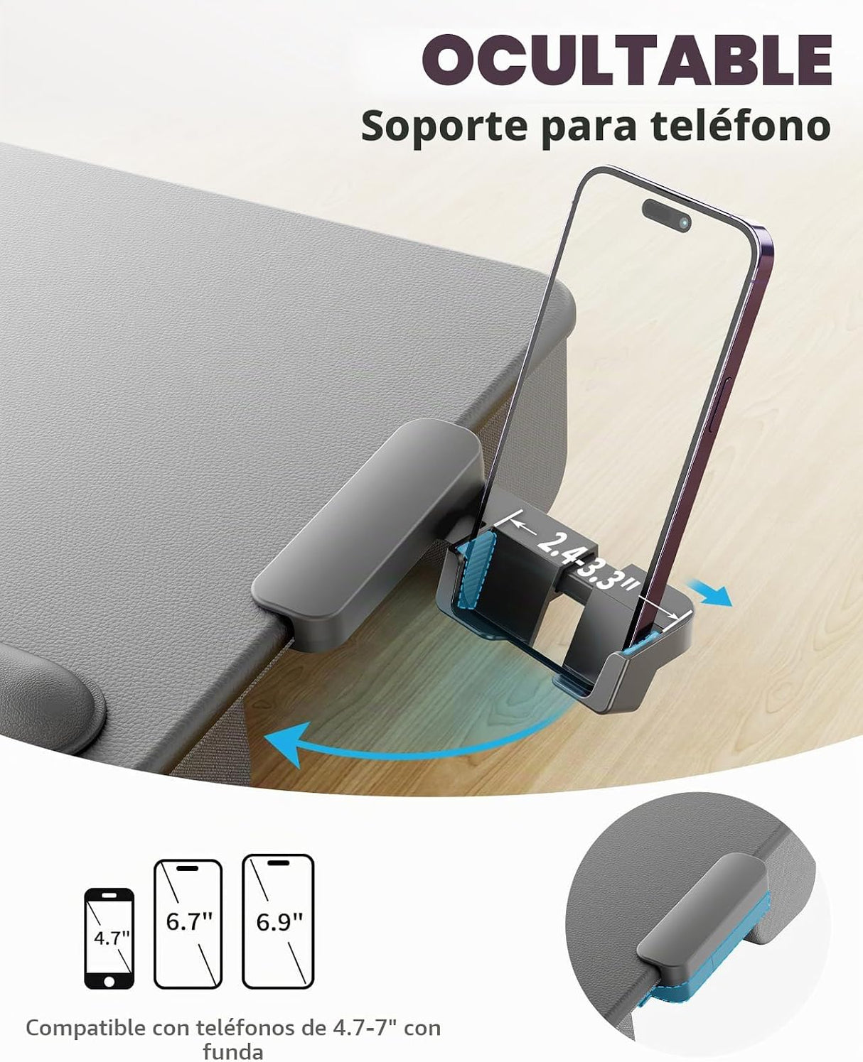 SAIJI Escritorio de Regazo Acolchado GX3-1-G para Notebook hasta 17"