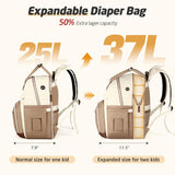 Mochila para pañales – Bolsa de pañales extra grande para 2 niños individual