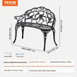 Banco de Jardín VEVOR XG1002 de Metal 98,7 cm – 3 Personas