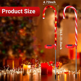 8 luces de bastón de caramelo de Navidad para exteriores