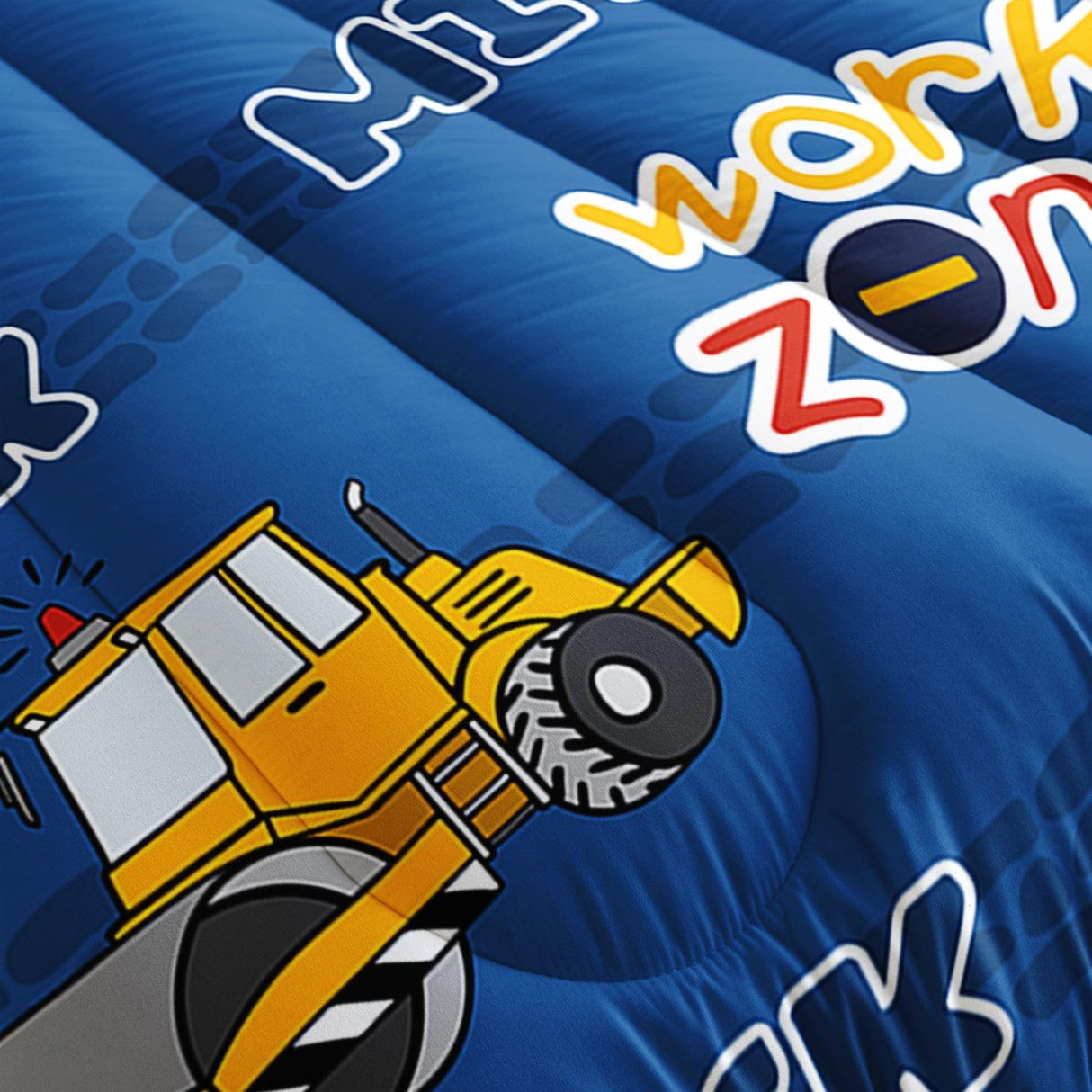 Datura home Construction Truck – Set de Comforter Infantil con Vehículos de Construcción Full
