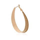 Pendientes de aro grandes ovalados con purpurina Guess