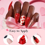 Pack AZUREBEAUTY Juego de esmalte de uñas Rojo-Blanco