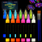 FansArriche Pintura que brilla en la oscuridad 12 colores