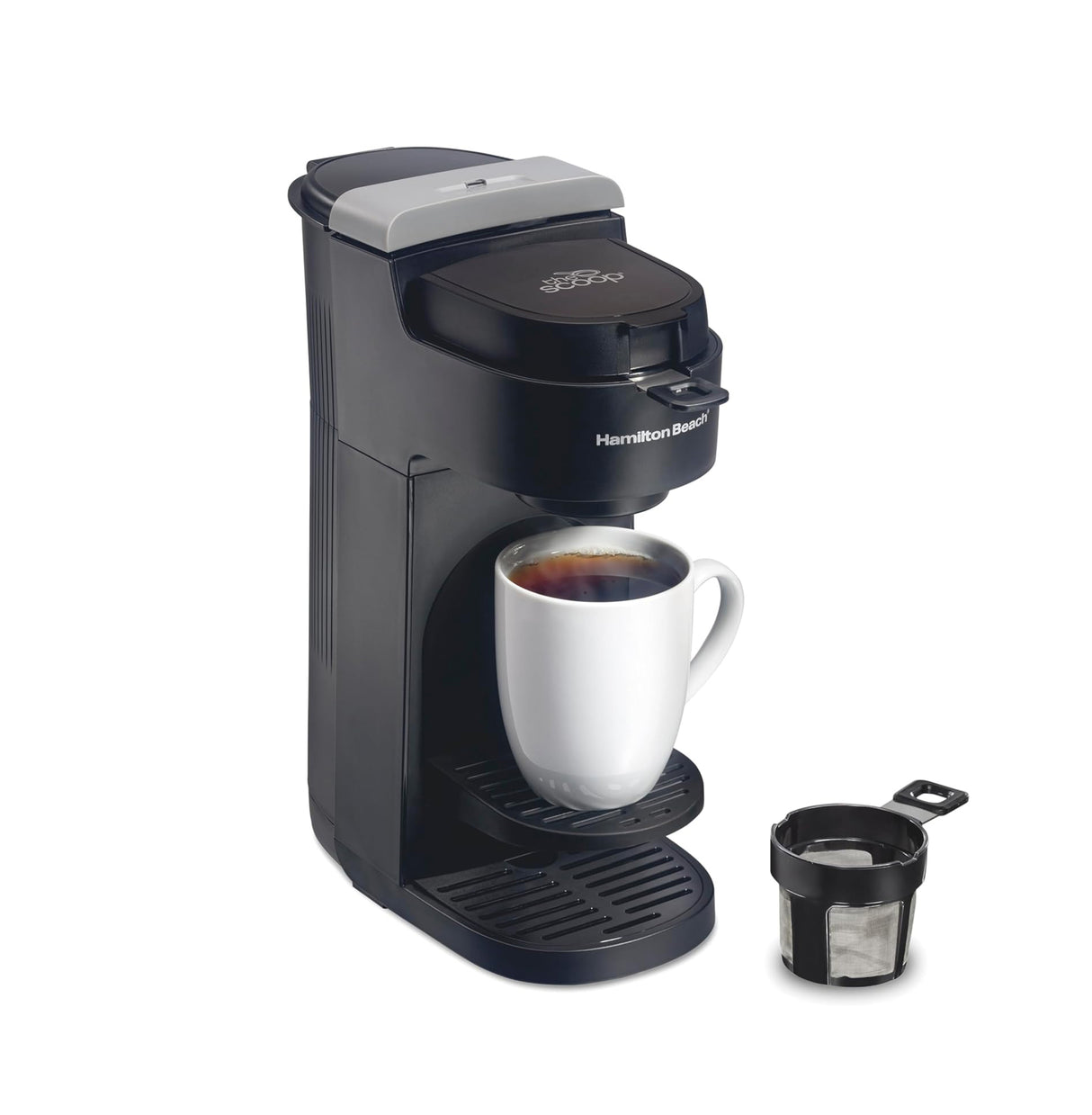 Hamilton Beach The Scoop Single Serve Coffee Maker y Fast Grounds Brewer para 8-14 oz