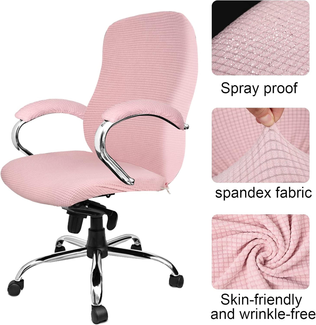 Tatuo 3 piezas de fundas para silla de oficina y computadora Rosa