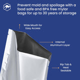 Bolsas Mylar Wallaby 1 Pint | Pack de 50 | 10 Mil | Sellado Térmico | Plata
