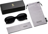 Gafas de sol polarizadas ovaladas pequeñas estilo retro SOJOS para hombre y mujer