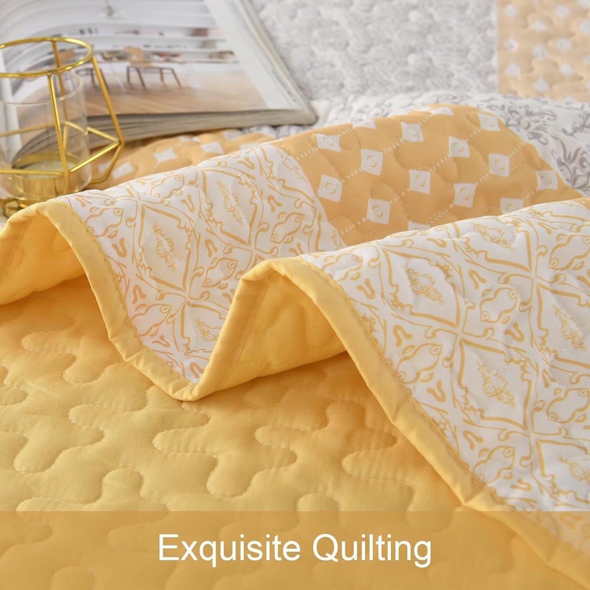 Cubrecama WONGS BEDDING Microfibra Una Plaza | Diseño Boho | Incluye Funda de Almohada