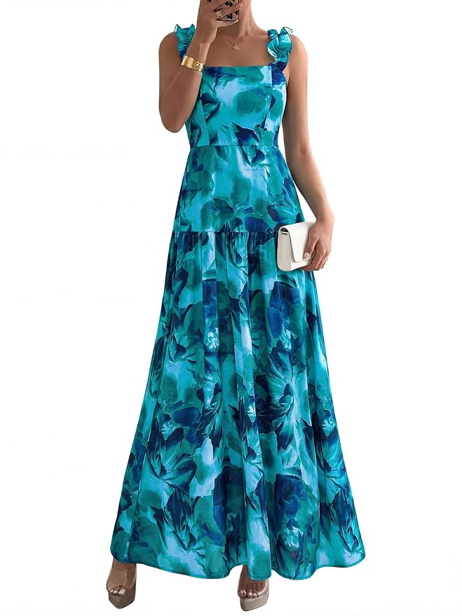 Vestido BTFBM Mujer Sin Mangas con Cuerpo Smocked