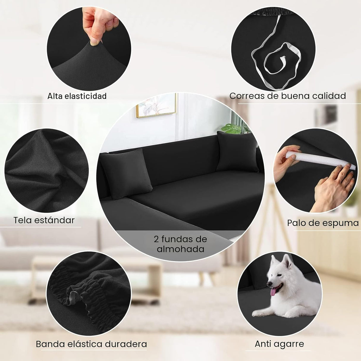 NAISI Funda para sofá en forma de L, 2 piezas