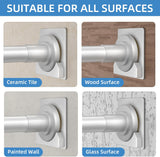 Barra de Cortina de Ducha CorkLatta Matte Gris Ajustable | Acero Inoxidable Antideslizante Sin Perforación