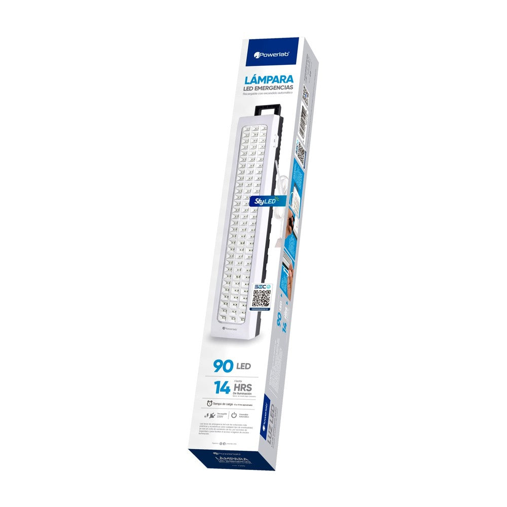 Lámpara de emergencia Powerlab LED con batería recargable 5W blanco
