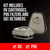 Respirador Reutilizable 3M 6502QL Paint Project P95/OV | Quick Latch | Talla M