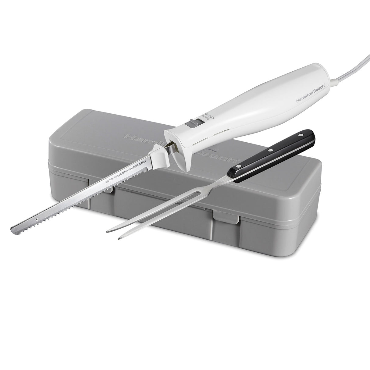 Cuchillo Eléctrico Hamilton Beach 74251 con Tenedor y Estuche – 120V