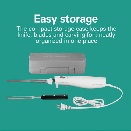 Juego de cuchillos eléctricos con tenedor y estuche 110V