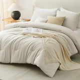 Edredón CozyLux Queen Beige 224 × 224 cm – Microfibra Suave