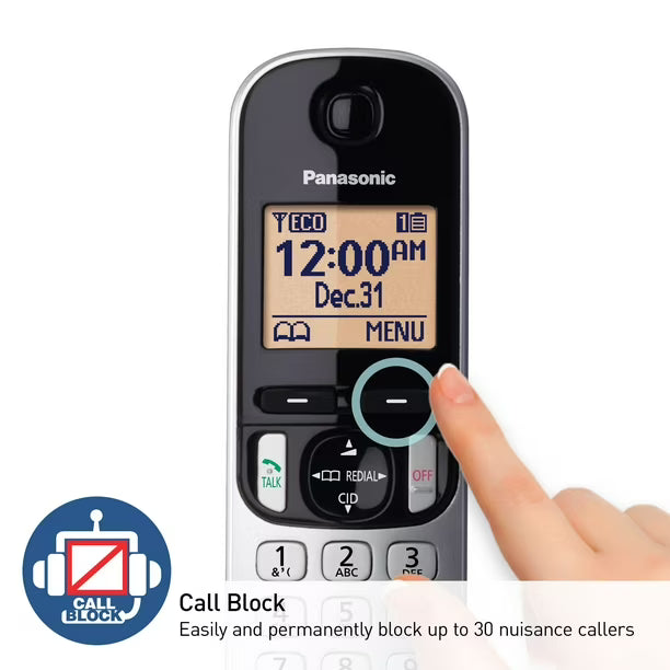 Teléfono Inalámbrico Panasonic KX-TGC222S DECT 6.0 Plateado 110V