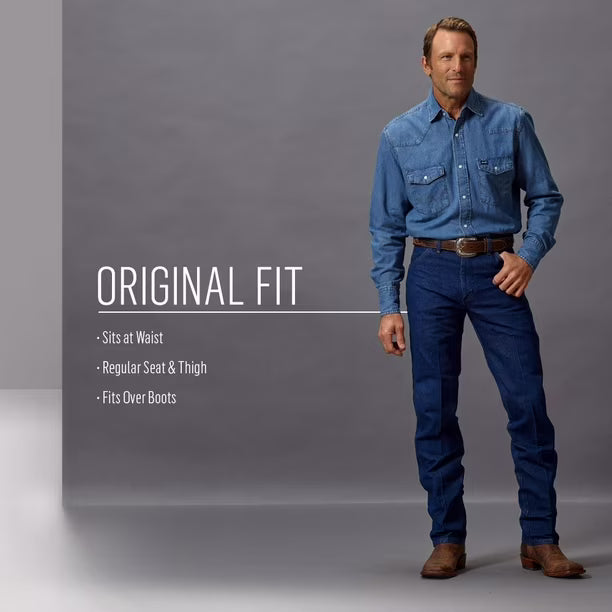 Vaqueros Wrangler 13MWZ Cowboy Cut Original Fit para Hombre | Talla 35x32 | Azul Índigo
