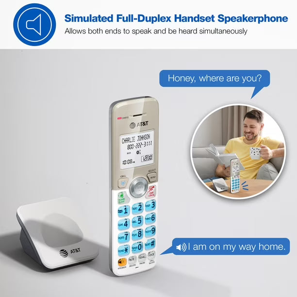 Accesorio de Teléfono Inalámbrico AT&T DL70019 con Bluetooth y Bloqueo de Llamadas | Auricular Adicional DECT 6.0 110V