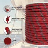 Cuerda Paracord Reflectante Sutekus 5/16" x 130 Pies | Alta Resistencia | Color Rojo
