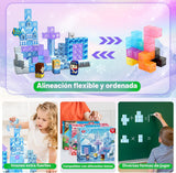 Bloques Magnéticos Castillo Princesa Azul 100 Piezas  | Juego STEM Educativo para Niños y Niñas