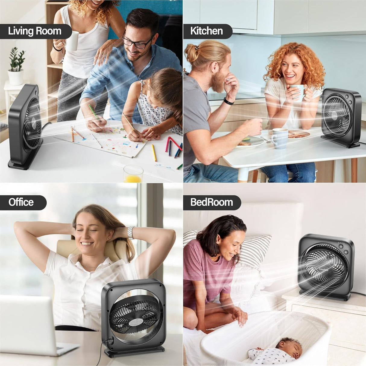 Ventilador de escritorio portátil de 12 pulgadas
