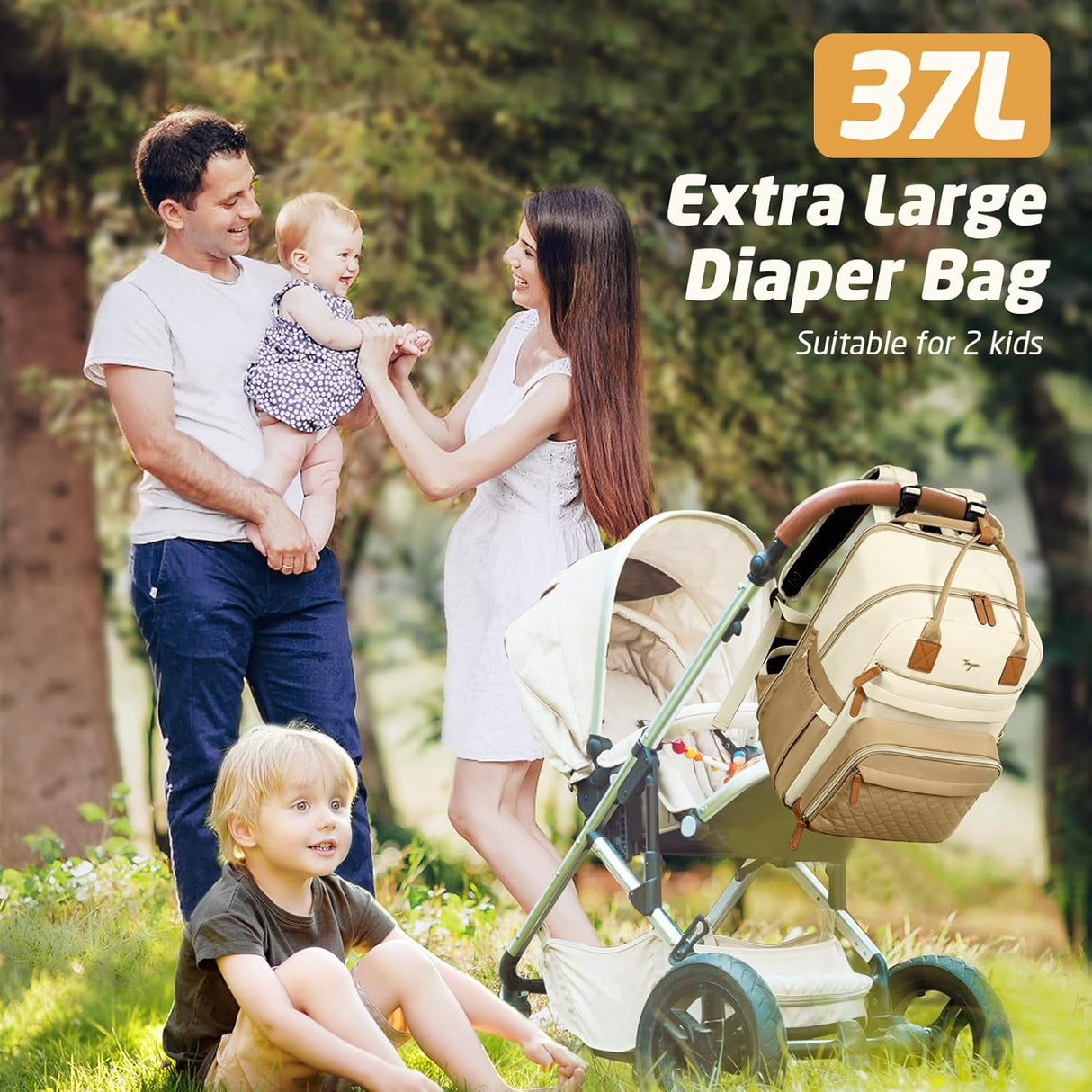 Mochila para pañales – Bolsa de pañales extra grande para 2 niños individual