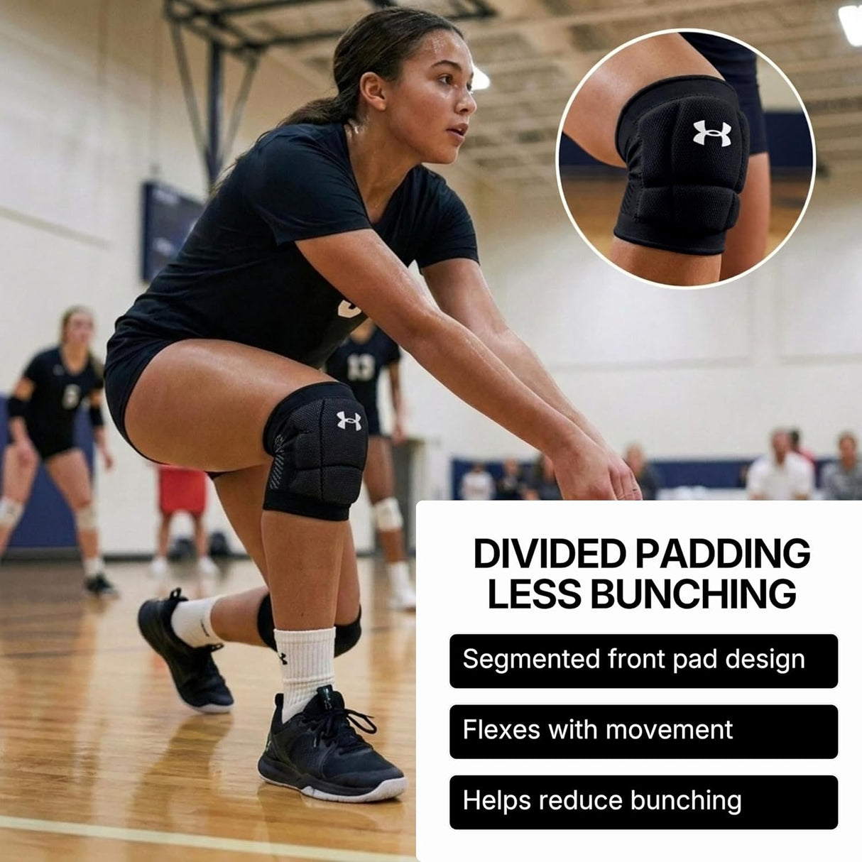 Rodilleras Under Armour Volleyball Knee Pads | Set de 2 Unidades | Color Negro