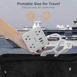 Regleta Eléctrica TESSAN con Enchufe Plano, 4 Tomas AC y 3 Puertos USB (1 USB-C + 2 USB-A)