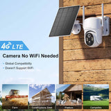 Cámaras de seguridad celulares 4G LTE versión global para exteriores alimentada por energía solar