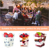 EASERCY Set 50 Vasos para Postres 5 oz con Tapa y Cuchara – 150 Piezas