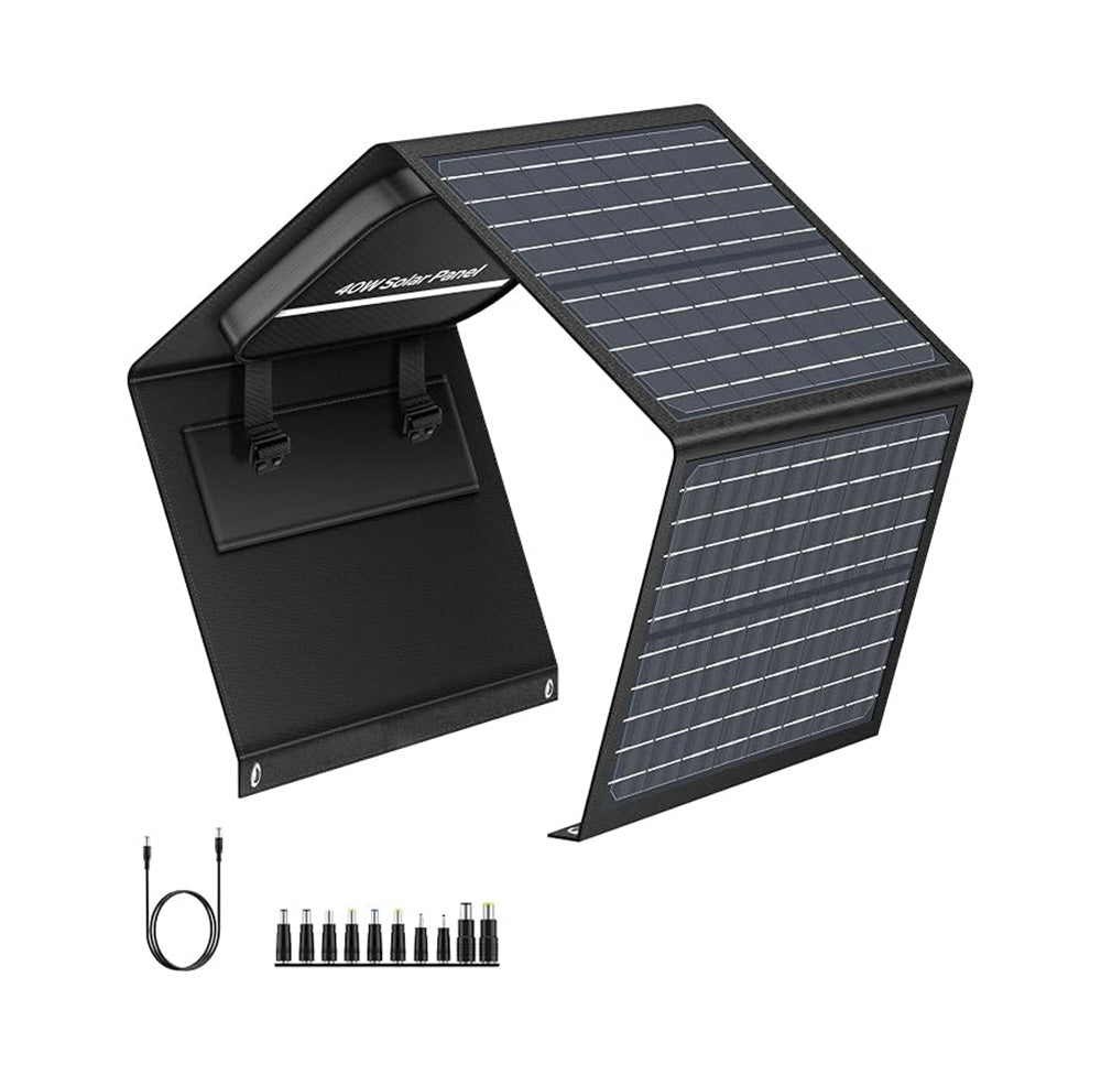 Panel Solar Portátil Plegable SinKeu 40W | Cargador Solar USB QC 3.0 y Salida DC 12-15V