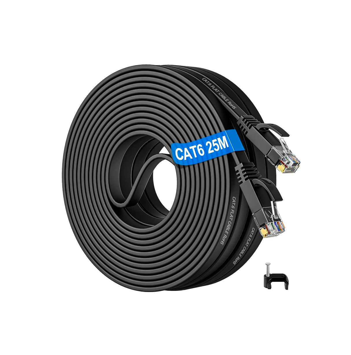 Cable Ethernet de 25 m, cable de red Cat 6