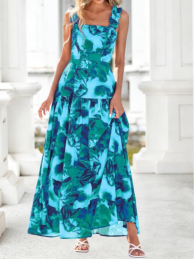Vestido BTFBM Mujer Sin Mangas con Cuerpo Smocked