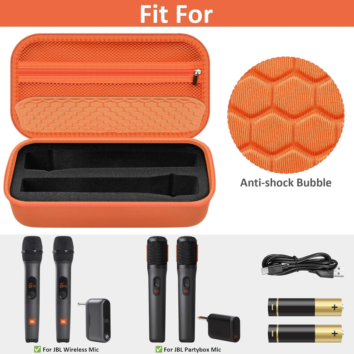 Comecase Estuche para micrófono inalámbrico Compatible con JBL Wireless Two Microphone/para JBL Partybox