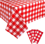 Pack 3 Manteles Rectangulares Kesfey Rojo y Blanco 137 × 274 cm