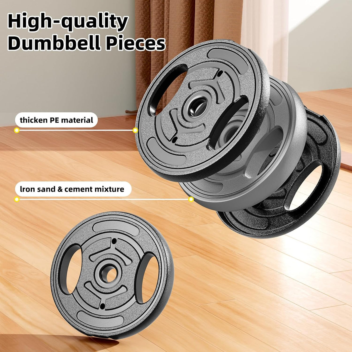 Set de Pesas Ajustables HUAYA 4 en 1 de 9,07 kg con Barra Conectora