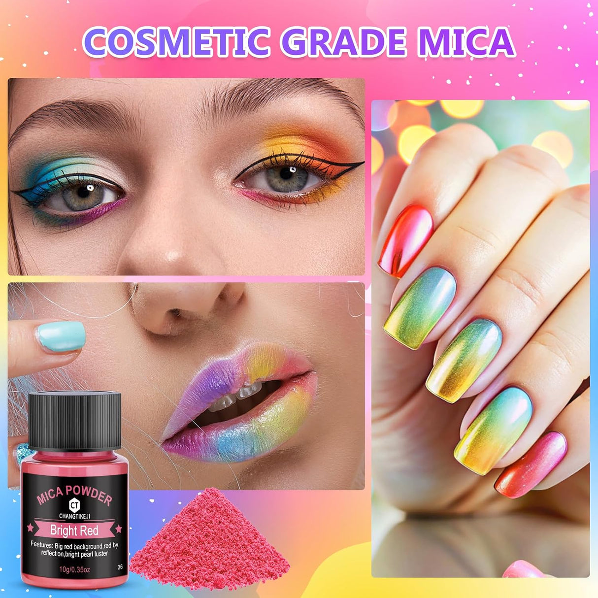 Pigmentos de Mica Nacarados CHANGTIKEJI – 12 Colores x 10 g