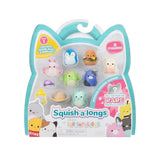 Squish-a-longs Paquete de 8 Mini-Squish de 1 pulgada con 2 accesorios, anillo y guía de coleccionista