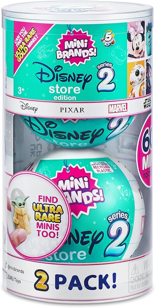 5 Minimarcas Disney sorpresa Serie 2 de ZURU (paquete de 2) y juguetes coleccionables misteriosos Más de 60 minis para coleccionar