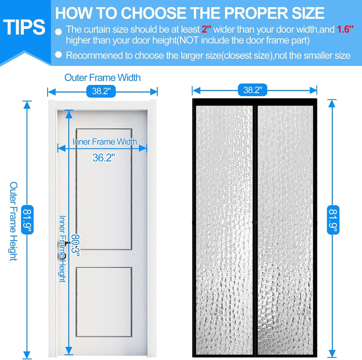 Cortina Térmica Magnética RELIANCER para Puerta 92 × 204 cm – EVA Impermeable