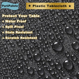 Paquete de 3 manteles de plástico de alta calidad desechables de 2.74 x 1.34 mts